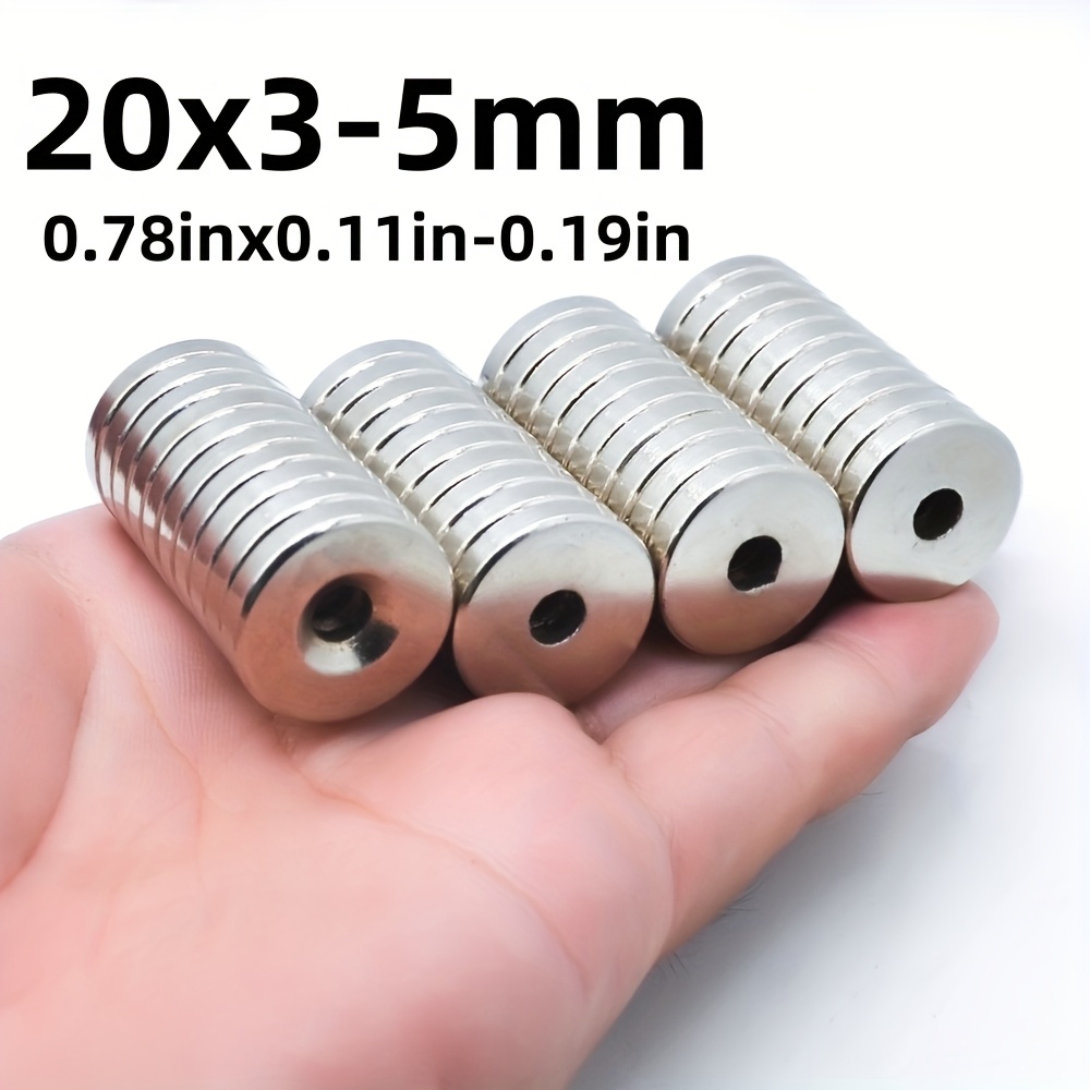 

14pcs Aimants Ronds de 20x3-5mm Avec Des Trous, Aimants Pour Le Rangement de Cuisine 20*3-5mm