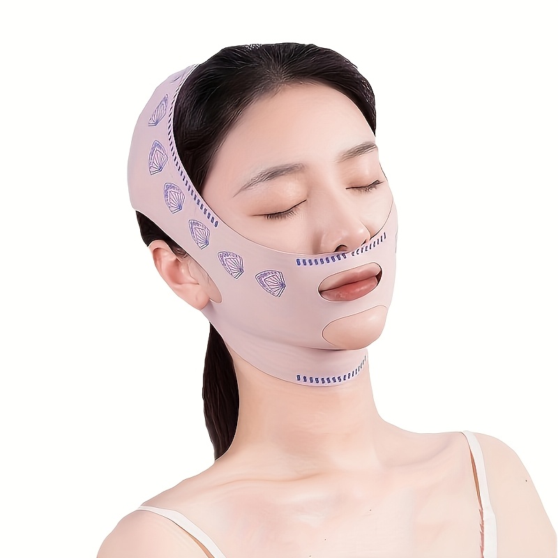 TEMU Breathable Face Shaping Bandage - Comfortable, Reusable Chin Lift & Facial Strap For All