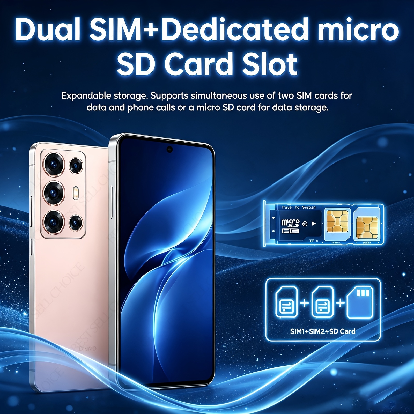 Powerful 6+64GB Unlocked 5G Cell Phone, 6.8 Inch HD Screen