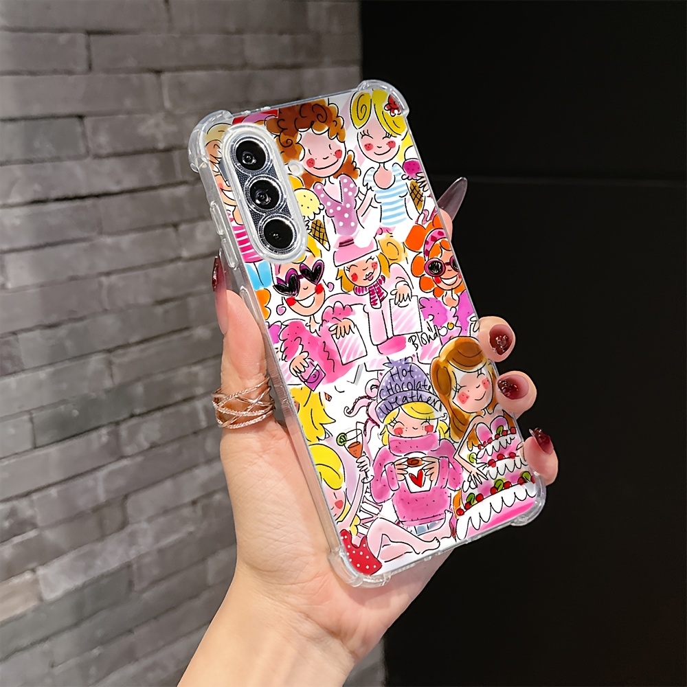 TEMU Phone Case - Adorable Blonde Amsterdam Phone Case Designed For For Galaxy Models, Featuring A Transparent Soft Back Cover Anti-fall And Suitable