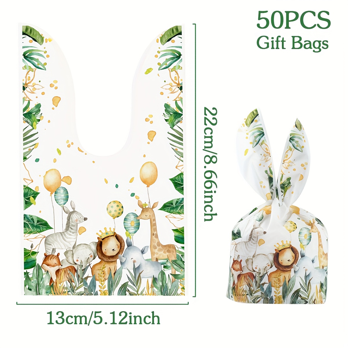 TEMU 50pcs, Sacchetto Regalo con Design Animali della , Sacchetto Confezione Favor con Orecchie di , Sacchetti Regalo, Sacchetto Regalo per Feste di