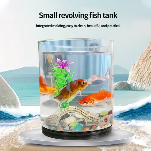 Home Desktop Goldfish Bowl Transparent Plastic Turtle Tank - Temu