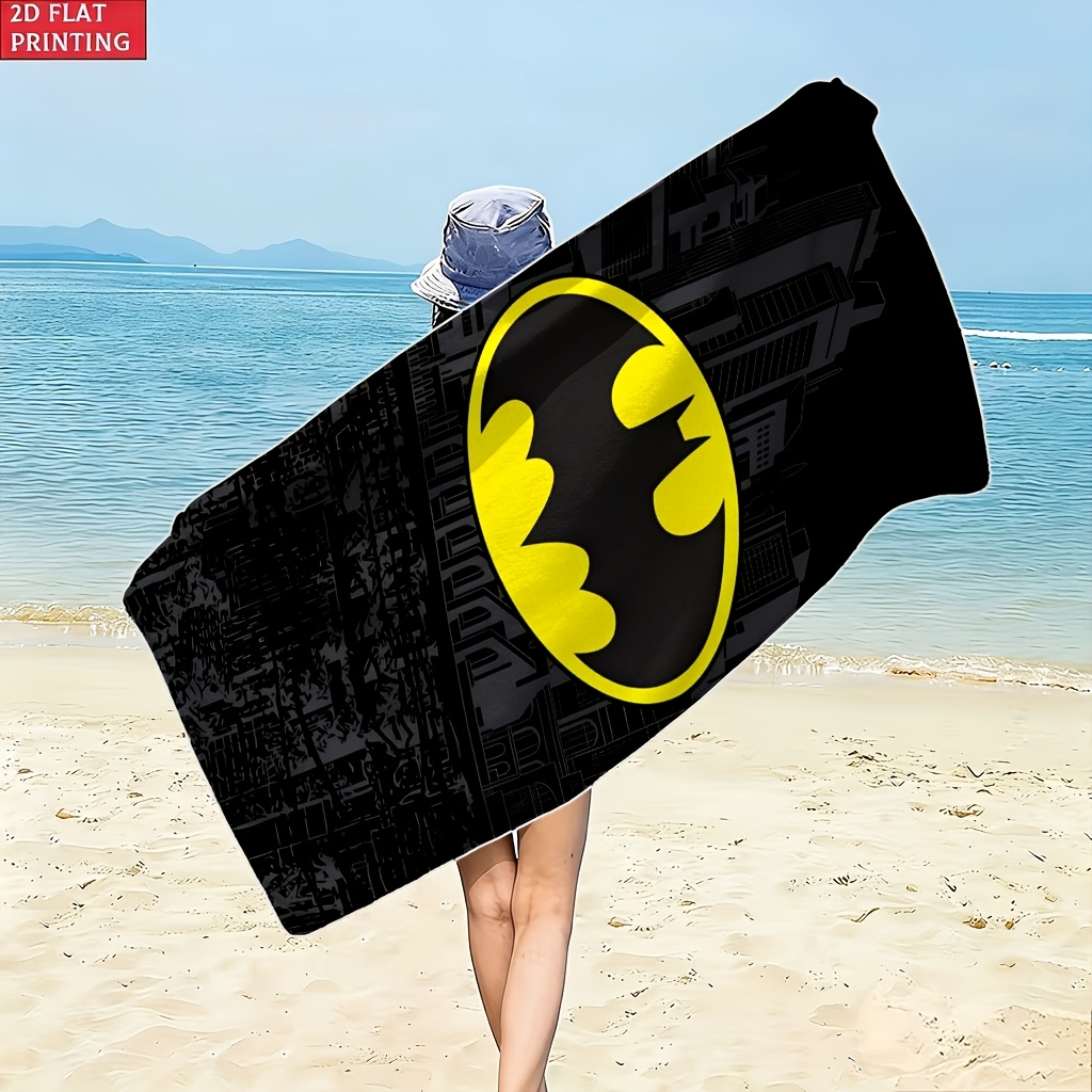 TEMU Telo da spiaggia 1 pz Bros. con logo di e motivo a silhouette di citt�, per vacanze, fitness, spiaggia , disponibile in pi羅 misure, un must-have