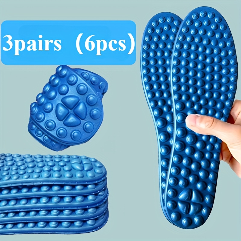 6pcs/3 Pairs Massage Insoles, Foot Massage Shoe Pads, Reflexology Foot Massager