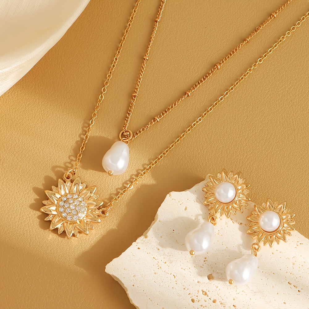 Romantic Sunflower Double-Layer Stackable Jewelry Set