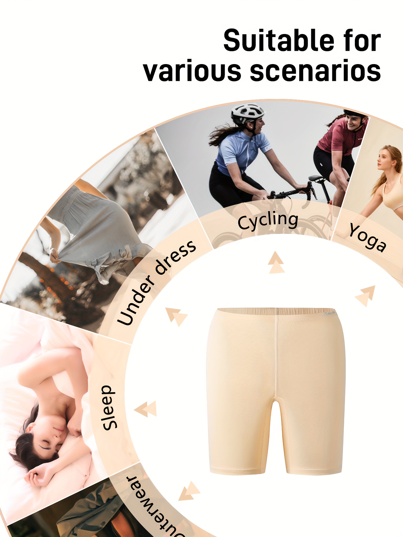 4pcs Women'S High-Waisted Boyshorts Comfortable, Healthy, Full Coverage,  Solid Colors (Navy, Purple, Teal, Orange) Stretchy Breathable Activewea