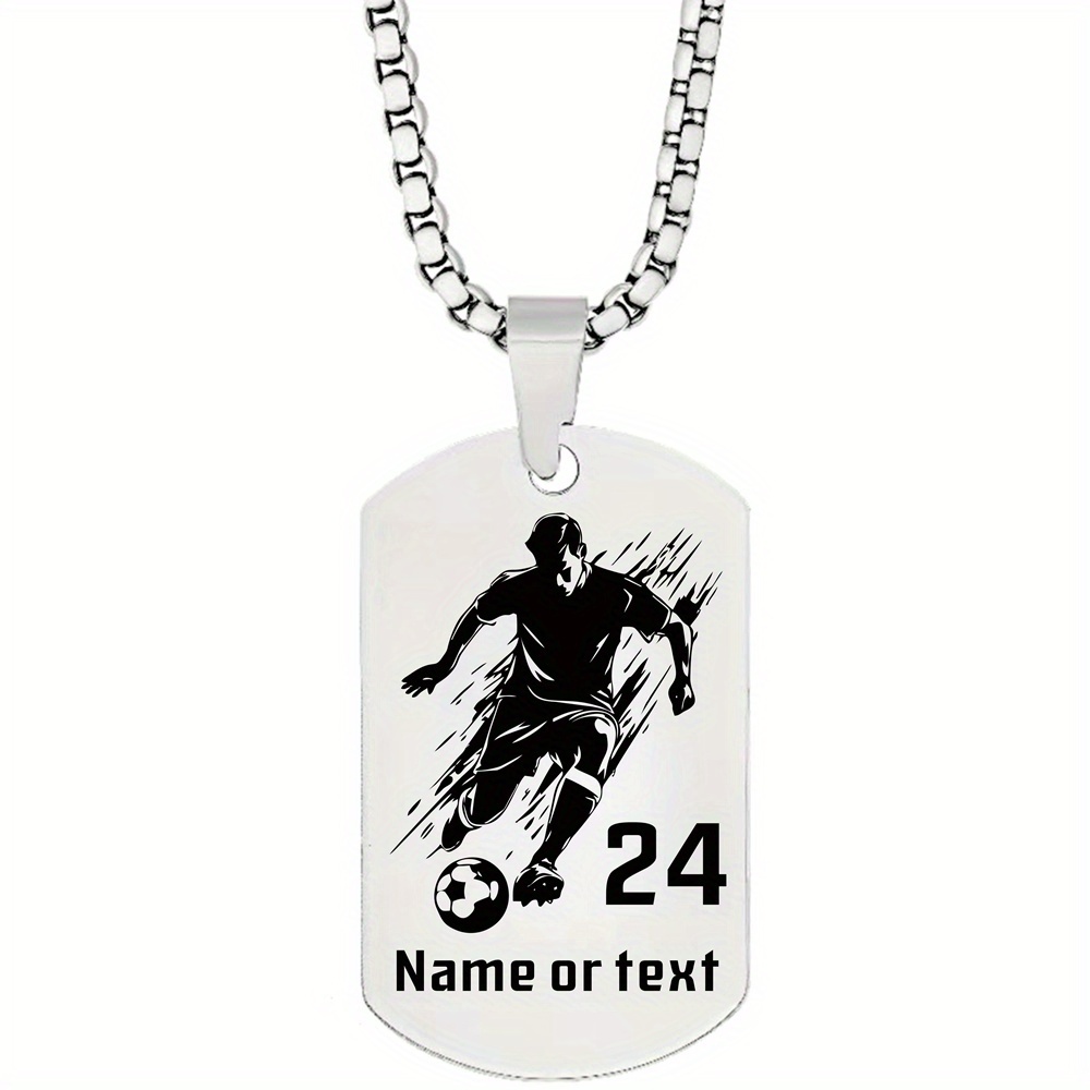 Image of Customize A Cool Silhouette Football Style Necklace, An Accessory For Football Enthusiasts, A Commemorative Piece For Football Leagues, Memorabilia, And Birthday Or Holiday Gifts