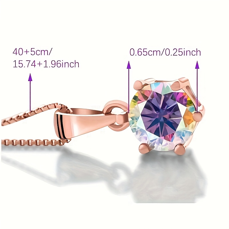 925 Sterling Silver Moissanite Pendant Necklace