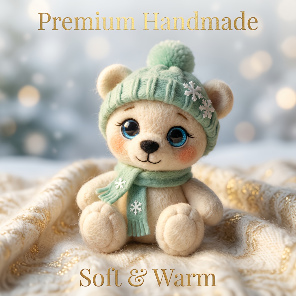 cute wool felt animals scarf bear handmade mini desktop decorations made   wool and materials   materials tools instructions making it a perfect gift for  