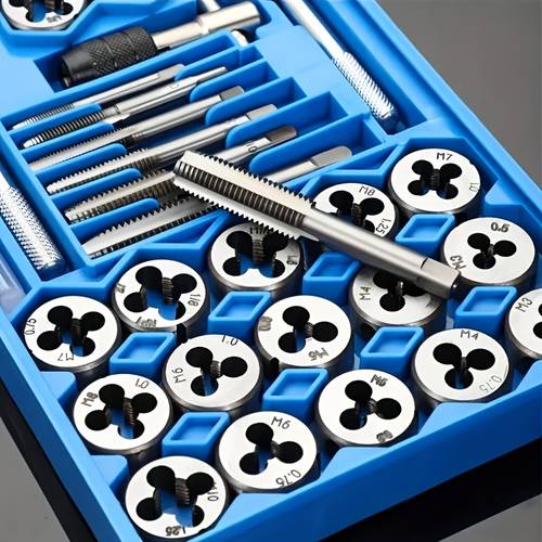 20 40pcs tap die set m12 screw thread metric taps wrench dies kit wrench screw threading hand tools alloy metal with bag