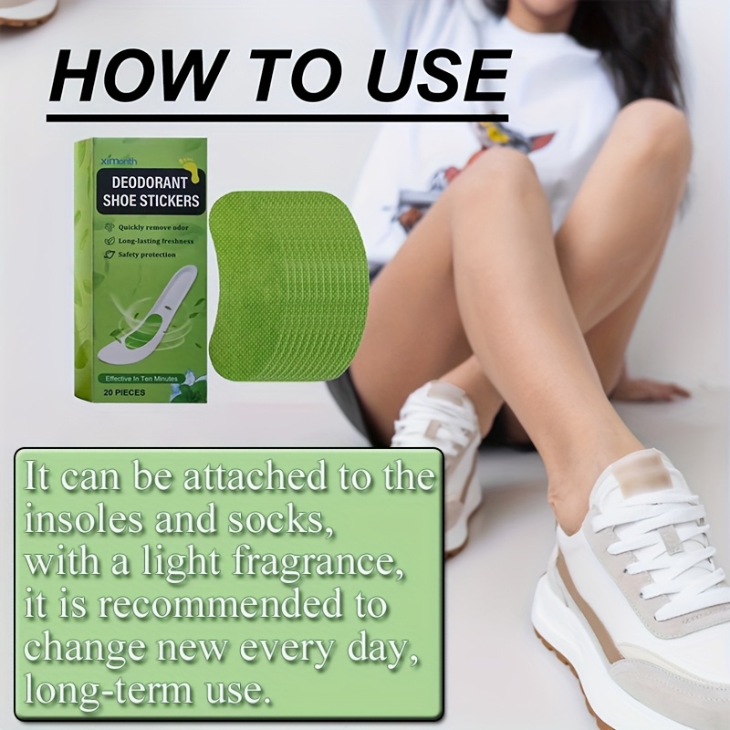 20pcs Shoe Stickers - Sweat-Absorbent & Odor Universal Fit for All Shoe Types, Material: Other, Commercial Cleaning, for Home Use / All Shoe Models / Everyone, Shoe Care Essentials