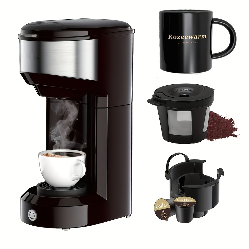 TEMU Machine à café 3-en-1 : Prépare les dosettes K-Cups, moulu et , machine à café compacte avec réservoir - Indispensable pour et , offre de
