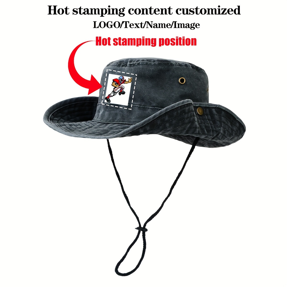 TEMU 1 Custom Outdoor Sun Hat Unisex Sun Hiking Travel Hat