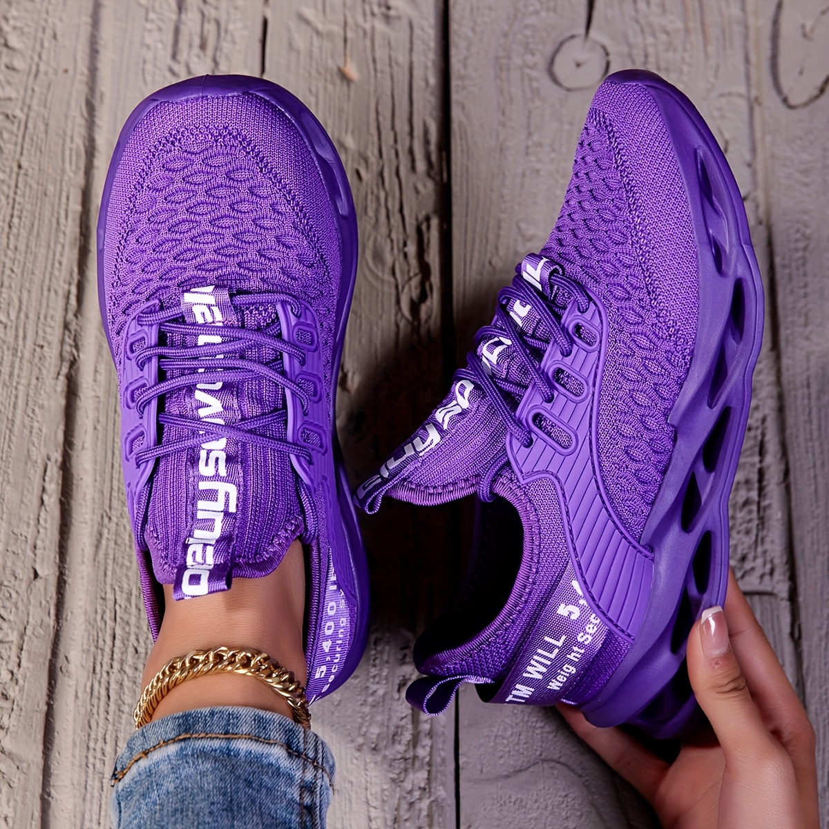 TEMU Autumn Women's Shoes, New Purple Sneakers For Women, Elegant Lightweight Breathable Running Shoes, , Comfortable Men's Lightweight Outdoor