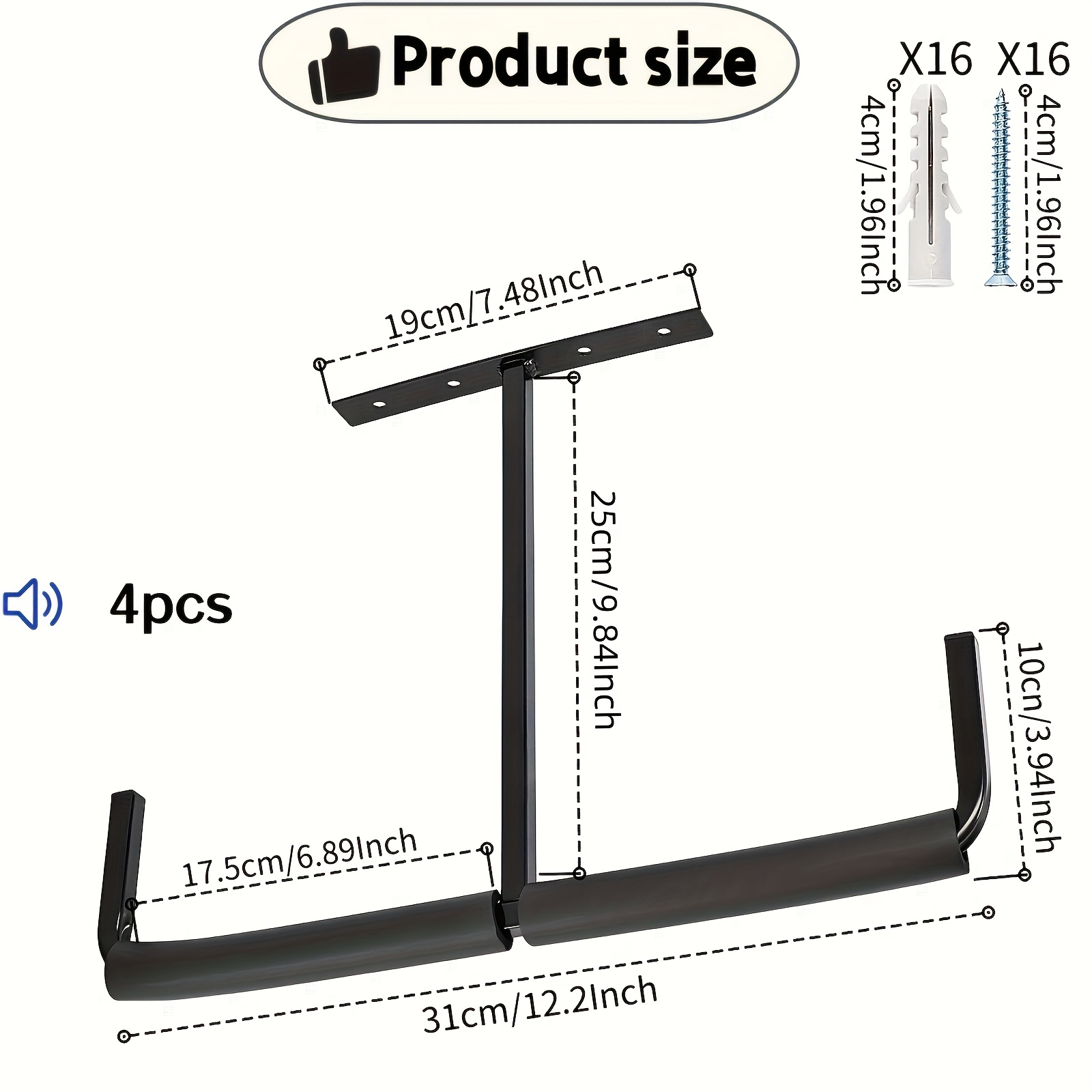 2025 Heavy-duty Ceiling Installation Garage Practical Hanging Rack, Elevated Garage Storage Hook, Used For Wooden Bicycle Tools Gifts For