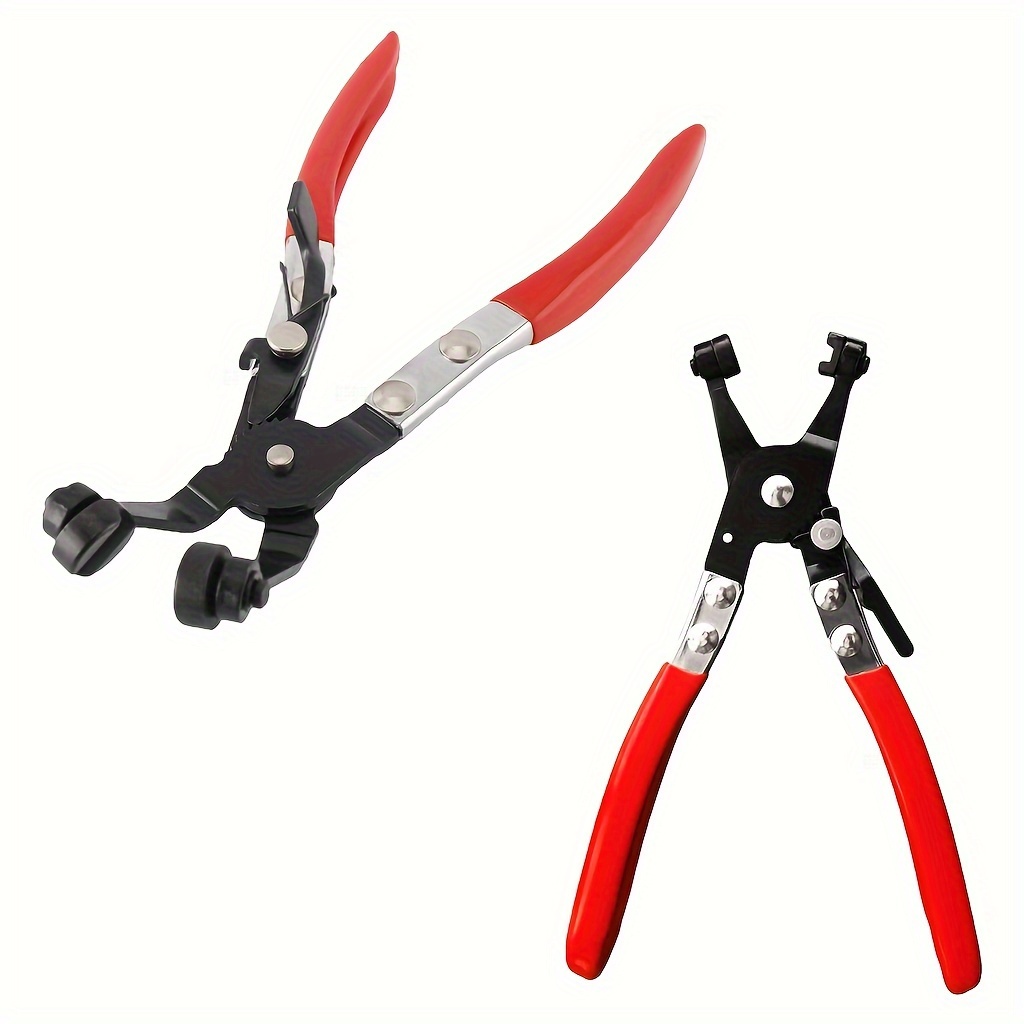 

2-pack Auto Vehicle Tools: 45° Angle Flat Belt Hose Clamp Pliers & Wide Flat Band Pliers, Hose Clips Pliers Set - Ideal For Narrow Locations In Car Coolant, Fuel Oil, And Water Pipe Repair