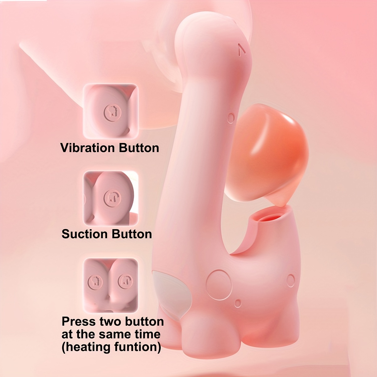 1pc cute little dinosaur shape erotic supplies 5 frequency sucking 10 frequency vibration warming female massager 8