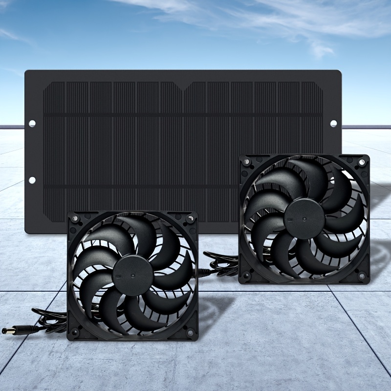 Image of 1 Set Solar Panel Fan Kit - For Chicken Coops/greenhouses/barns/pet Houses/window Exhaust Fans, Photovoltaic Panel With Insulation Material, Detachable Pv Module, Battery-free