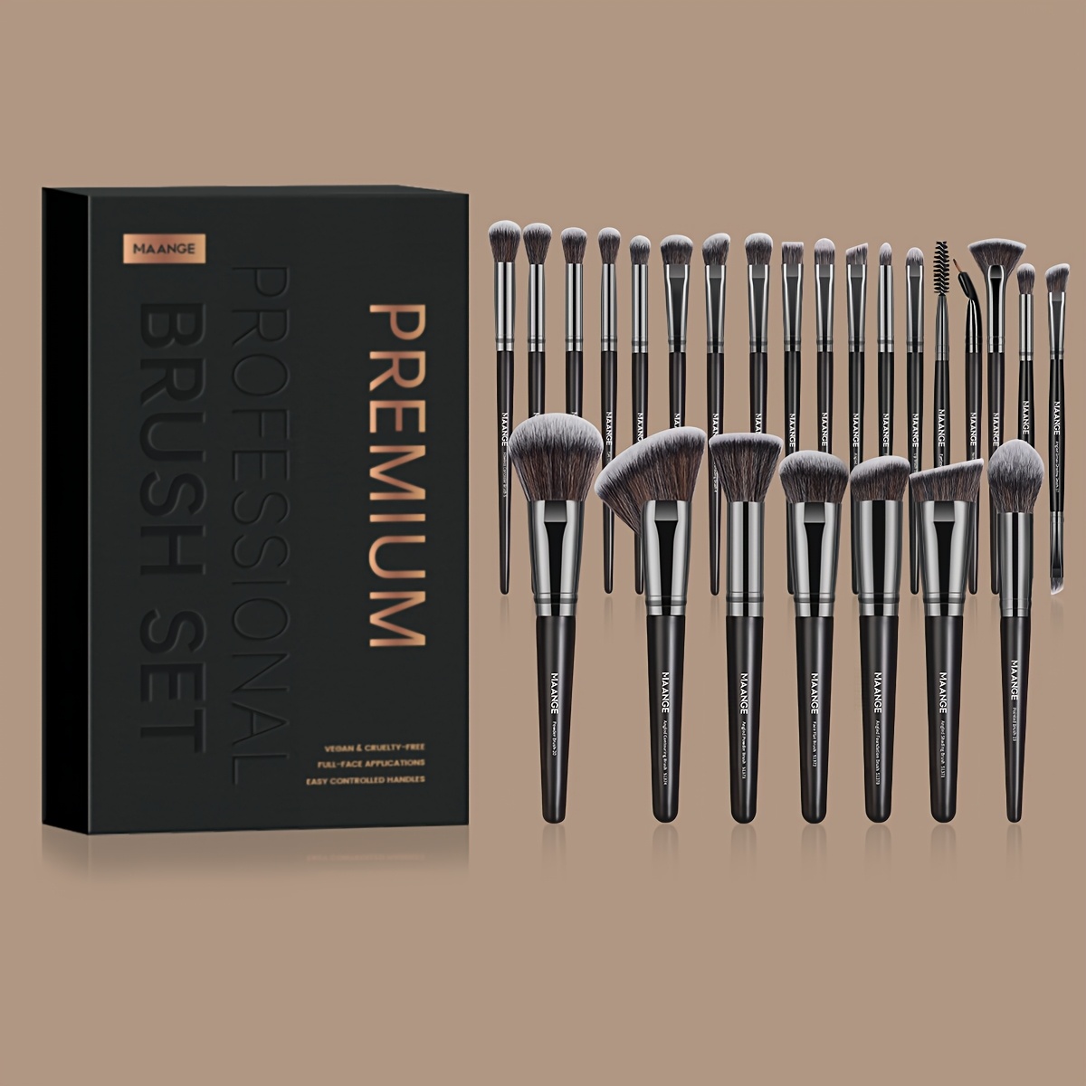 Image of Maange 25pcs Makeup Brushes And Storage Box, Facial Makeup Brush, Powder Blusher Brush, Powder Brush, Cosmetic Brush, Eye Shadow Brush, Halo Dye Brush, Full Set Of Makeup Brush, Multi-functional Brush