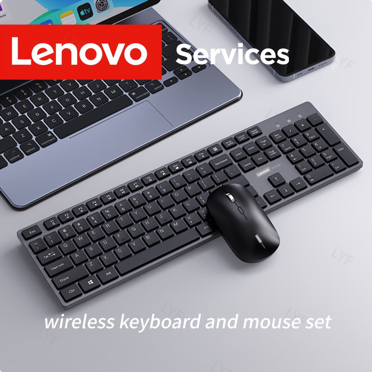 Lenovo KN220 Wireless 2.4G Keyboard and Mouse Combo,  for Laptops, Office and Home Use