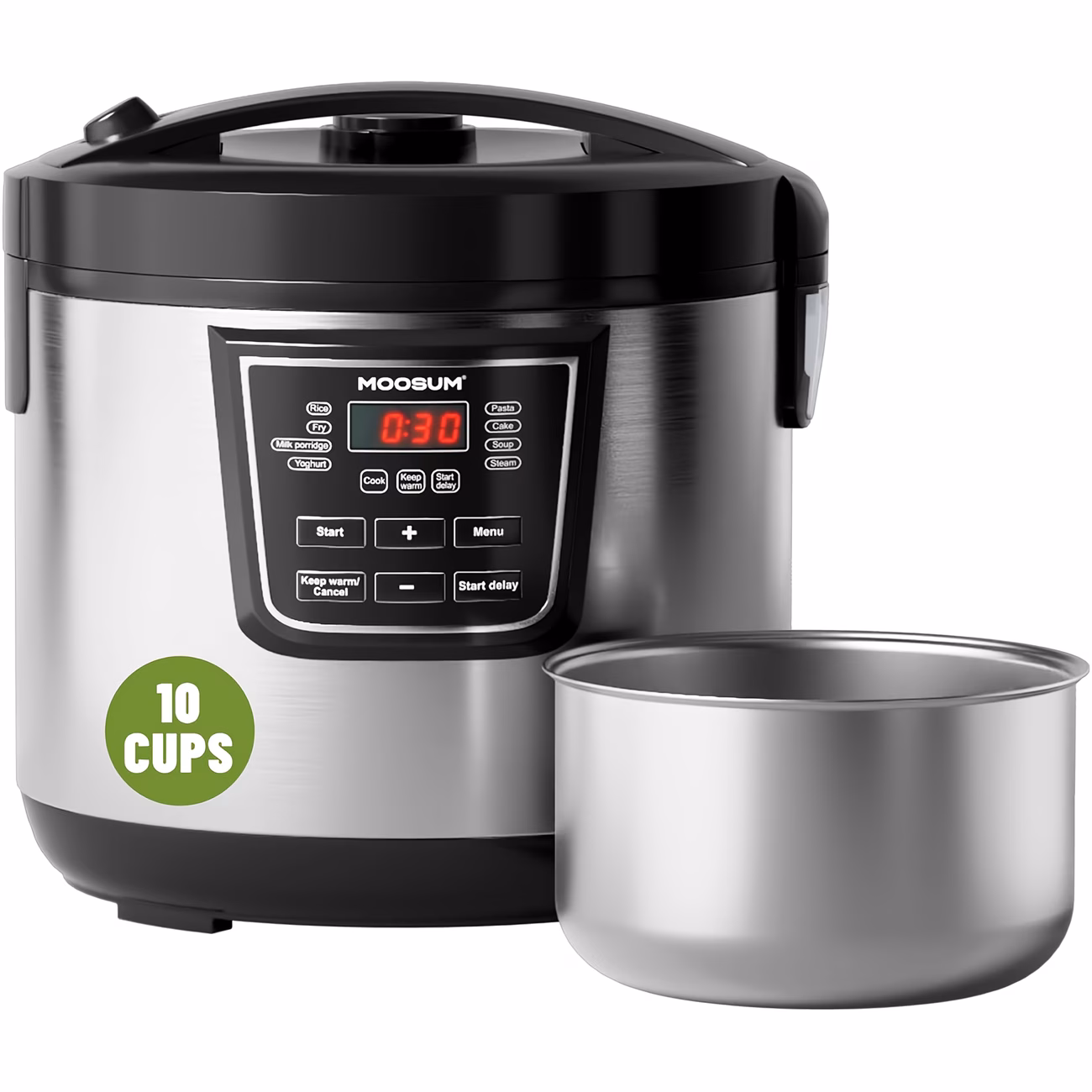 Moosum 10 CUP Uncooked Rice Cooker with 8 Function...