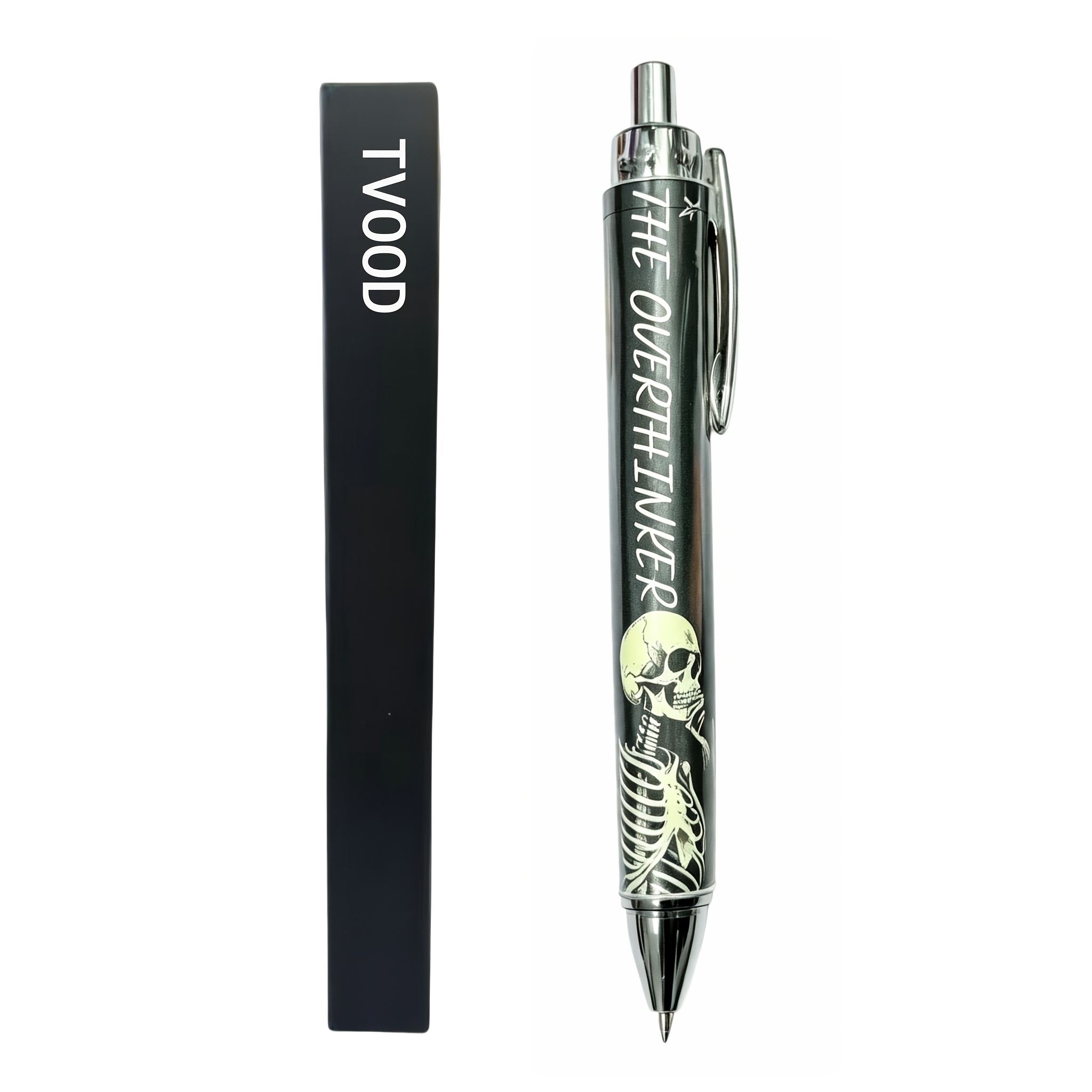 Image of Creative Ballpoint Pen Set With Black Pen Case (printed "the "). Dark Gothic Design, Smooth Writing. Ideal For Office Use, Back-to-school Gifts, And Collection