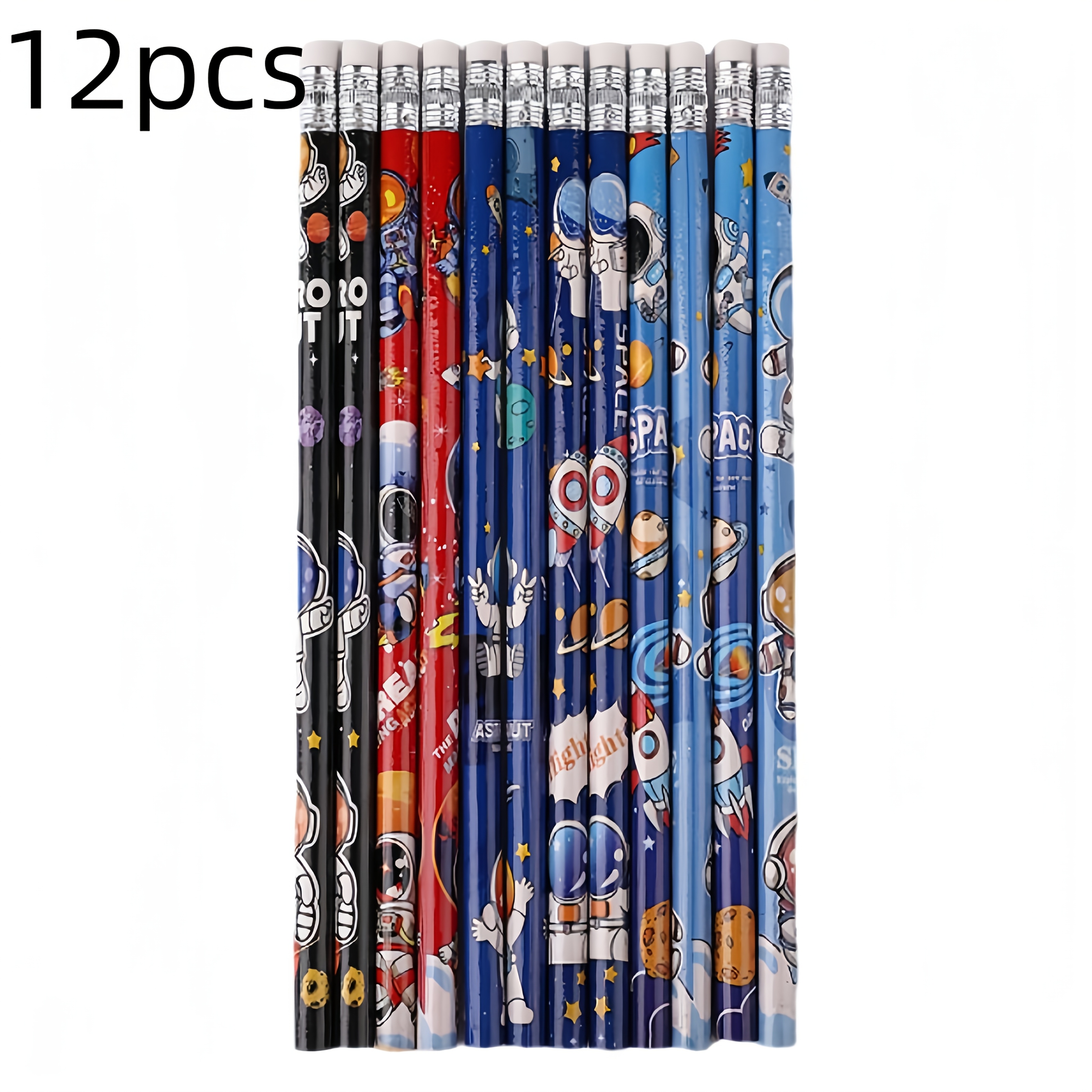 Cross-border Astronaut Pencil Sketching Writing Pen Learning Stationery Round Rod With Eraser Nb Pencil
