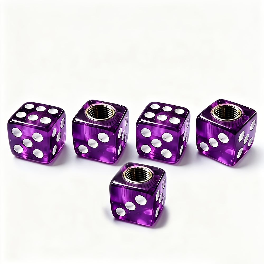 TEMU 5pcs Dice Tire Valve Caps Dustproof Car Truck Motocycle Bike Dice Wheel Stem Tyre Tire Wheel Stem Air Valve Dust Cover