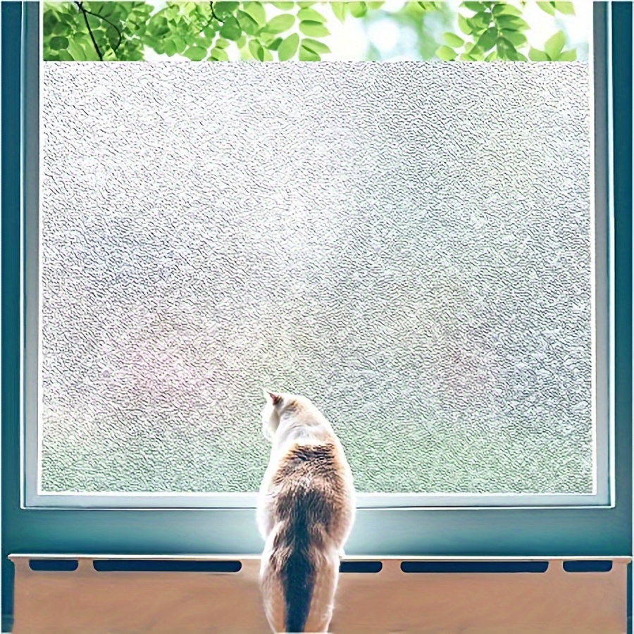 

Contemporary Style Frosted Privacy Window Film - Vinyl Static Cling Glass Covering For Bathroom, Doors, And Windows - Heat Insulation Blackout Film With 2mil Thickness