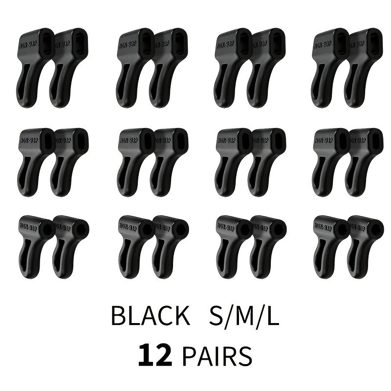 TEMU 12 Paires de Fixations Antidérapantes pour Lunettes, Crochets d'Oreilles, Coussinets d'Oreilles, Fixations de Retenue pour Lunettes, Anti-Chute,