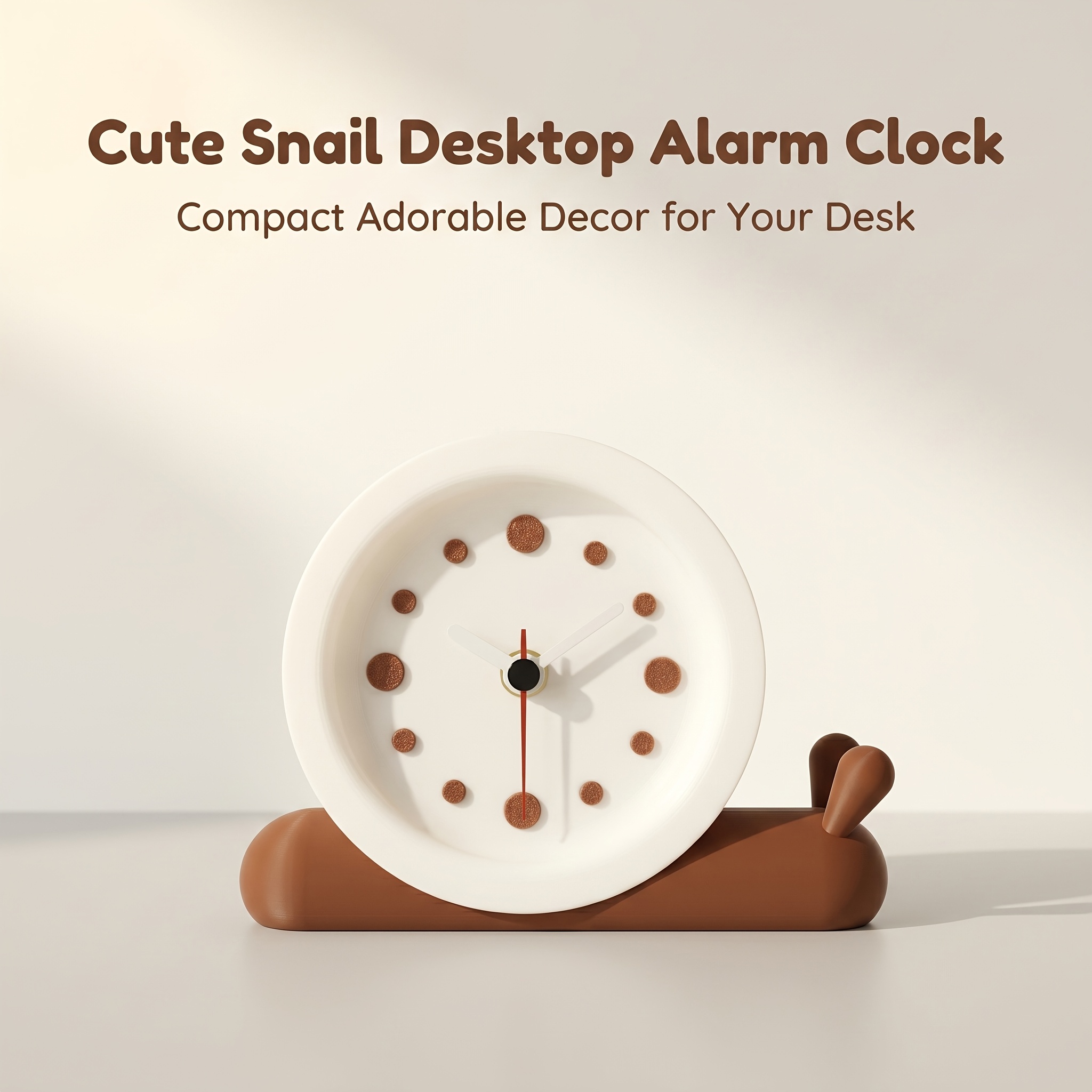 TEMU Adorable , Desk Alarm Clock, Aesthetic Room Decor, Compact Table Clock, Silent Non-ticking, Battery Operated, Cute Animal Shape, Minimalist Home