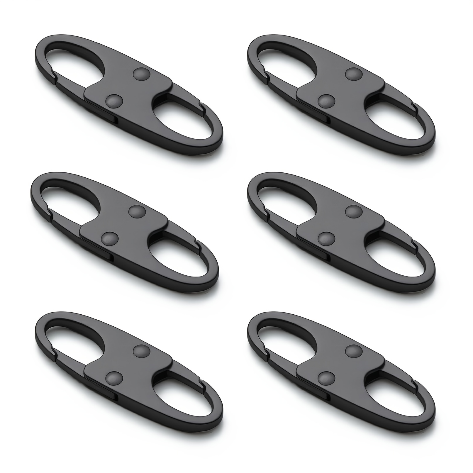 3/6/9 stück hochbelastbare karabinerhaken - diebstahlsichere ziehkragen mit sicherheitsverriegelung, langlebige schwarze metallklammern für sicheren aufbewahrung, ideal für schlüssel,   und zubehör, elegantes metallisches  , robuste konstruktion