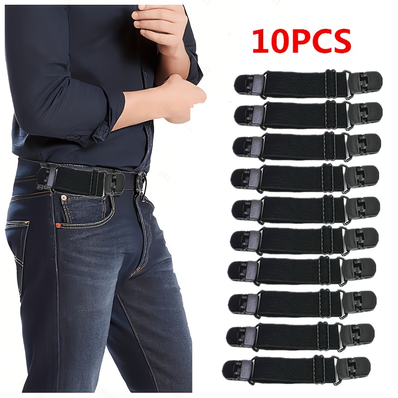 TEMU 10pcs Premium Invisible Elastic Belt, For Men And Women, Lazy Waist Belt For Pants Waist Tightening, Minimalist & Portable Design