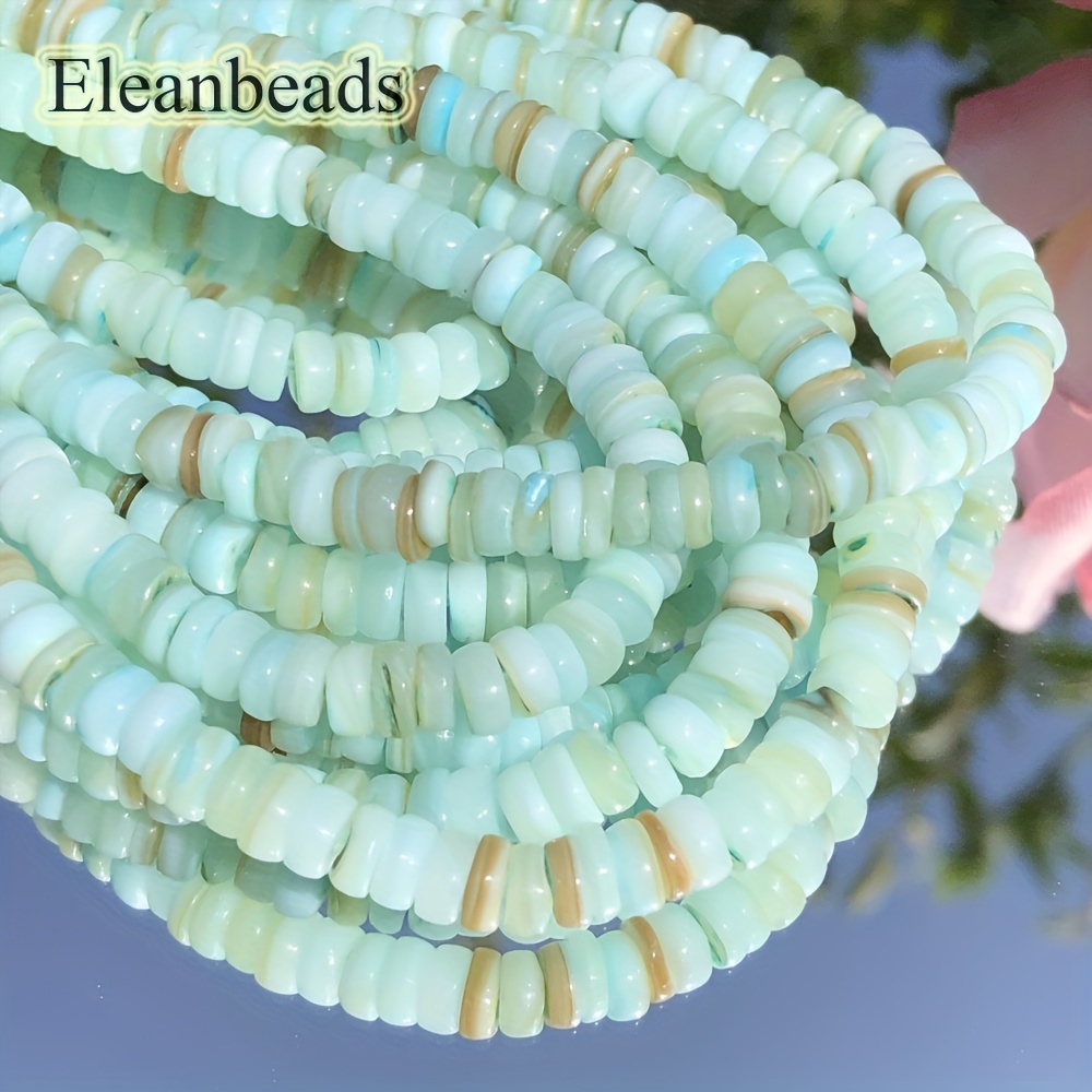 

Eleanbeads 5mm Natural Mint -colored Shell Beads, Flat Round Spacer Beads For Diy Bracelets, Necklaces & Earrings - Jewelry Making Supplies