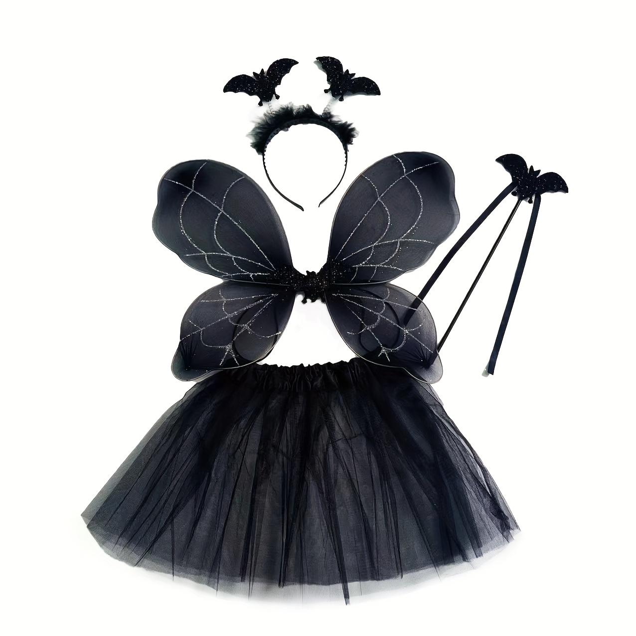 TEMU 4pcs/set Halloween Costume Set , Fairy Theme Accessories