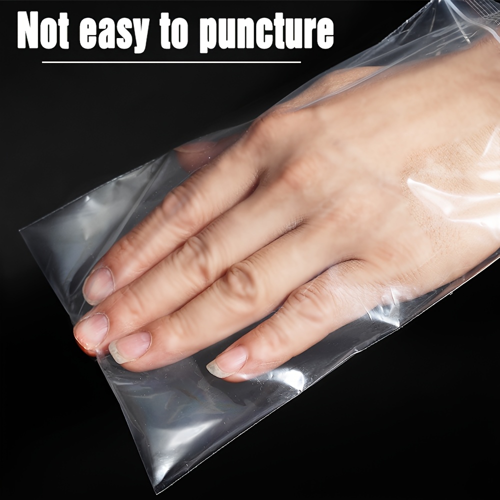 100 Transparent Self-Sealing Plastic Bags with Tight-Locked Edges