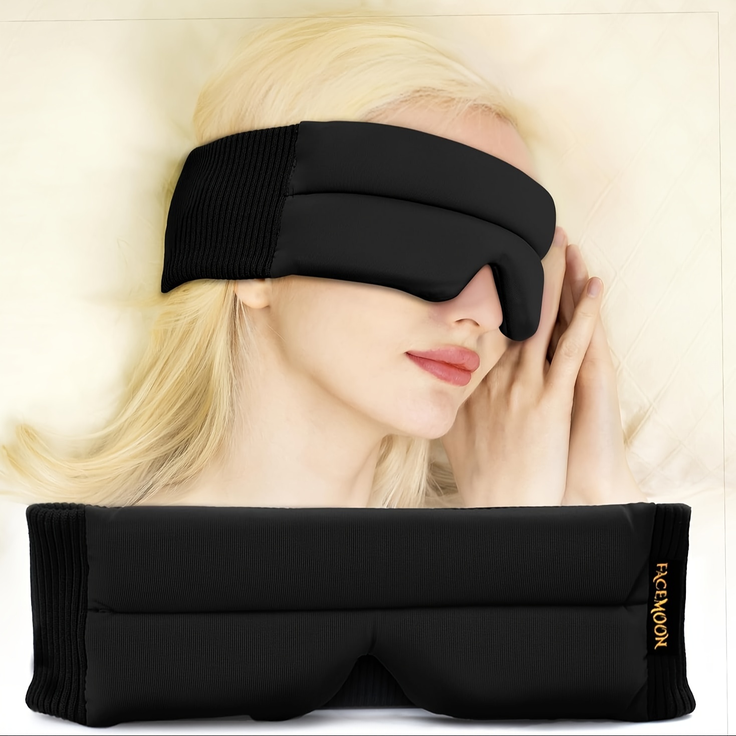 

Blackout Sleep Mask For Women & Men - Soft Eye Mask With Elastic Adjustable Strap For And Travel, Perfect For Airplane And Night Time Rest (black)