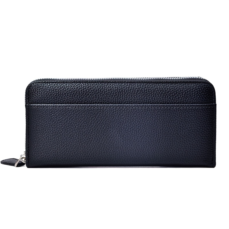Women's Long Zipper Lychee Pattern Handheld Wallet With Multiple Functions, Large Capacity, Fashionable Card Bag, Multiple Card Slots, Solid Color, 0 Wallet