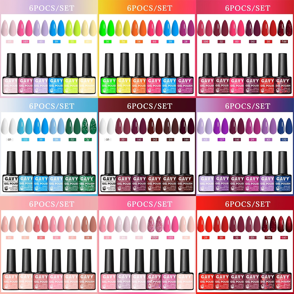 kit de esmalte em gel tudo-em-uma   cores -   nude, rosa,  ,  ,   e verde, conjunto de esmalte em gel removível por   para   as ocasiões, manicure de   duração