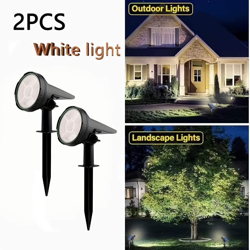 TEMU 4/2/1 Pack Solar Landscape Lights, Outdoor Led Spotlights With 2835 Beads, 3-level Dimming + Ip55 Waterproof, Smart Light Control Auto Night