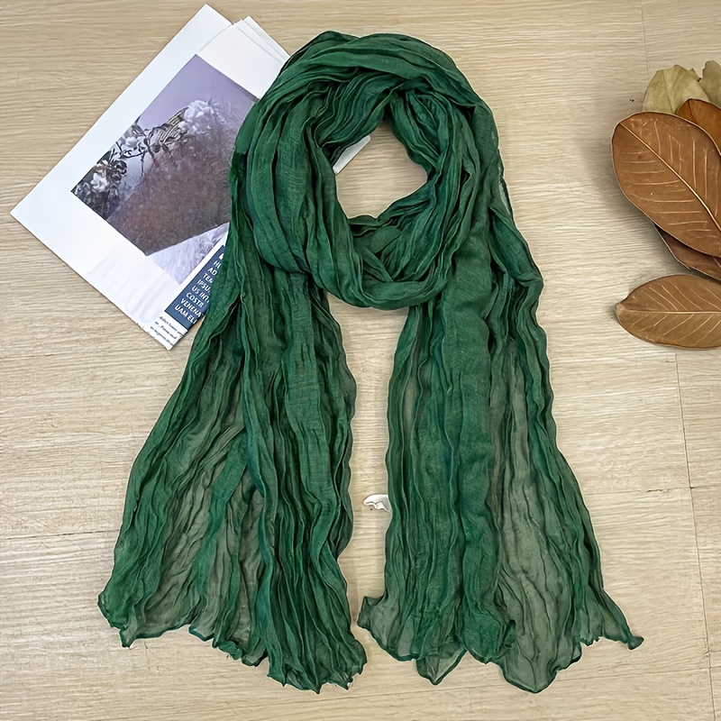 Image of Women's Lightweight Breathable Bali Scarf - Soft Cozy Shawl & Head Wrap, Versatile Travel Accessory For Casual , Machine Washable, Scarf For Hair, Flowing Texture, Soft Texture