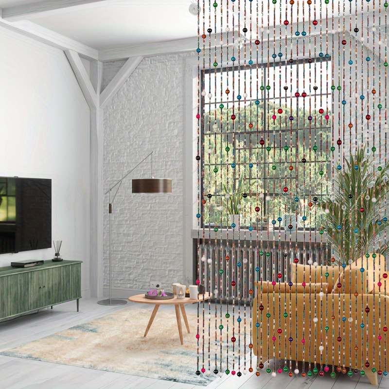 27 strands round bead rainbow colored hippie bohemian bamboo