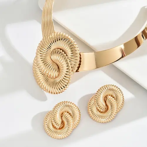 3pcs v shaped fashionable metal letter trendy collarbone elegant everyday party choker set