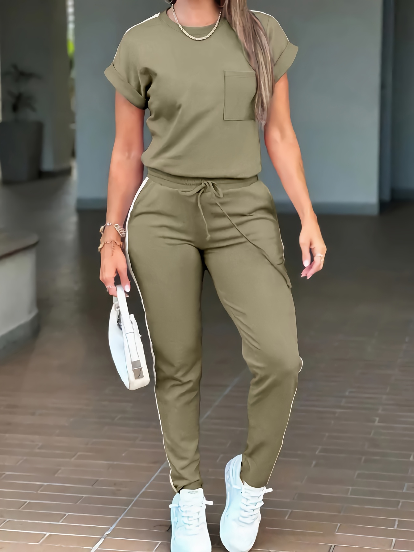 fashionable commuting short sleeve and long pants casual outfit Product details 24