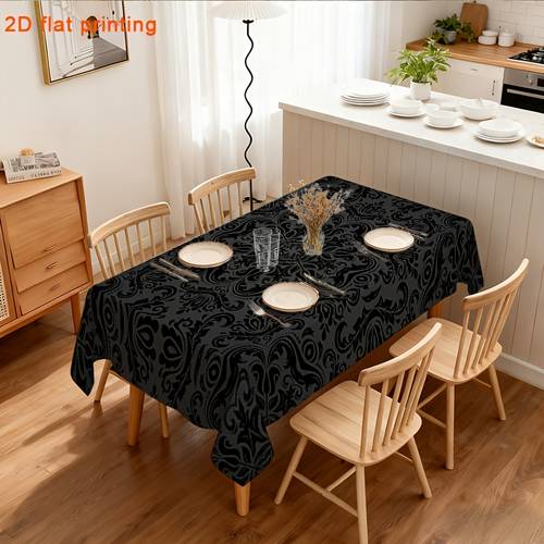 1 stylish and embossed scroll pattern damask tablecloth machine washable and easy to clean suitable for dining table coffee table desk coffee table picnic outdoor dining table camping dining table