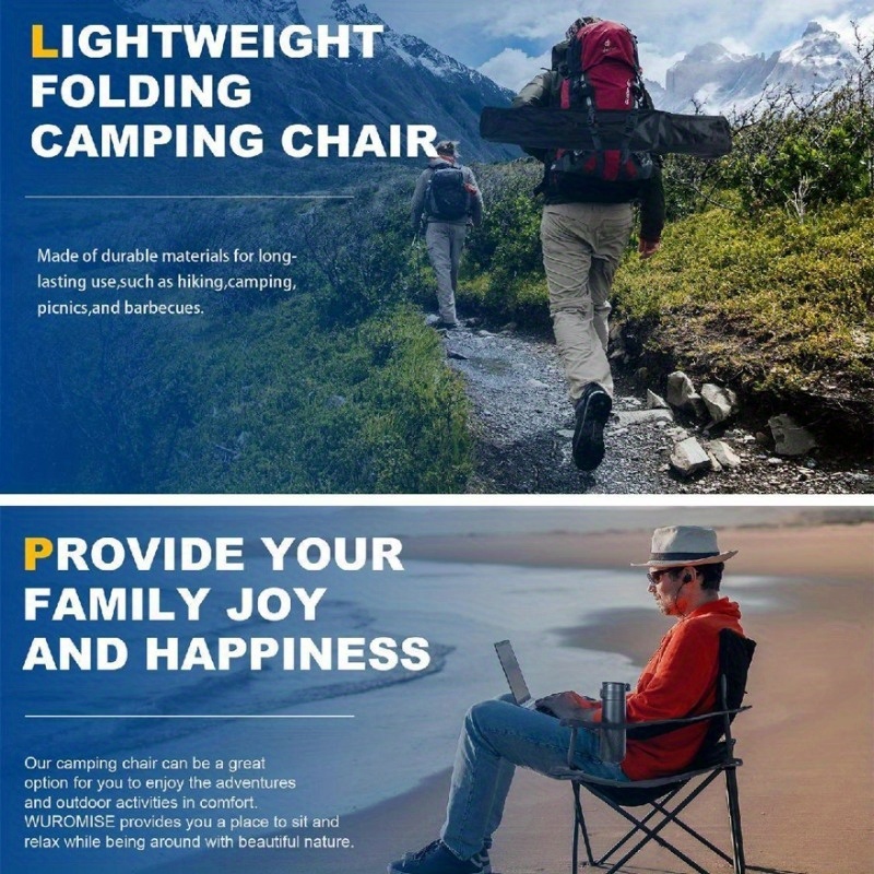 Lot de 4 chaises de plage pliables légères avec sac de transport et porte-gobelet - Cadre durable, idéales pour les loisirs en plein air et la pêche, siège portable, design compact, rangement facile, tissu de haute qualité, chaises pliables, parfaites pour les amateurs de pique-nique