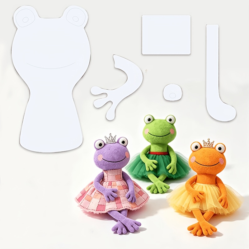 TEMU 1 Set (5pcs) Frog Sewing Templates - Suitable For Doll Making, Quilting Stencils With Patterns, Tracing & Transferring Stencils For Hand-sewing,