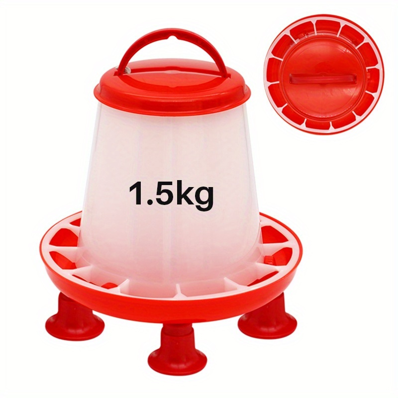 Image of 2pcs Chicken Feeding Buckets, Animal Poultry Water Feeding Tool, Plastic Material With Legs, Not Easily Worn, Poultry Breeding Supplies, Chicken, Duck Goose Feeding Tools