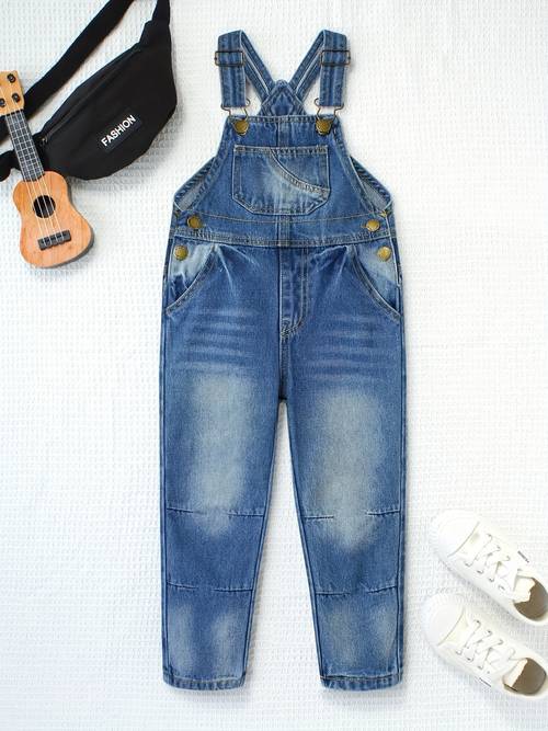 boys denim overalls 4 7 adjustable straps washed soft denim pants casual breathable bib overalls outdoor playwear