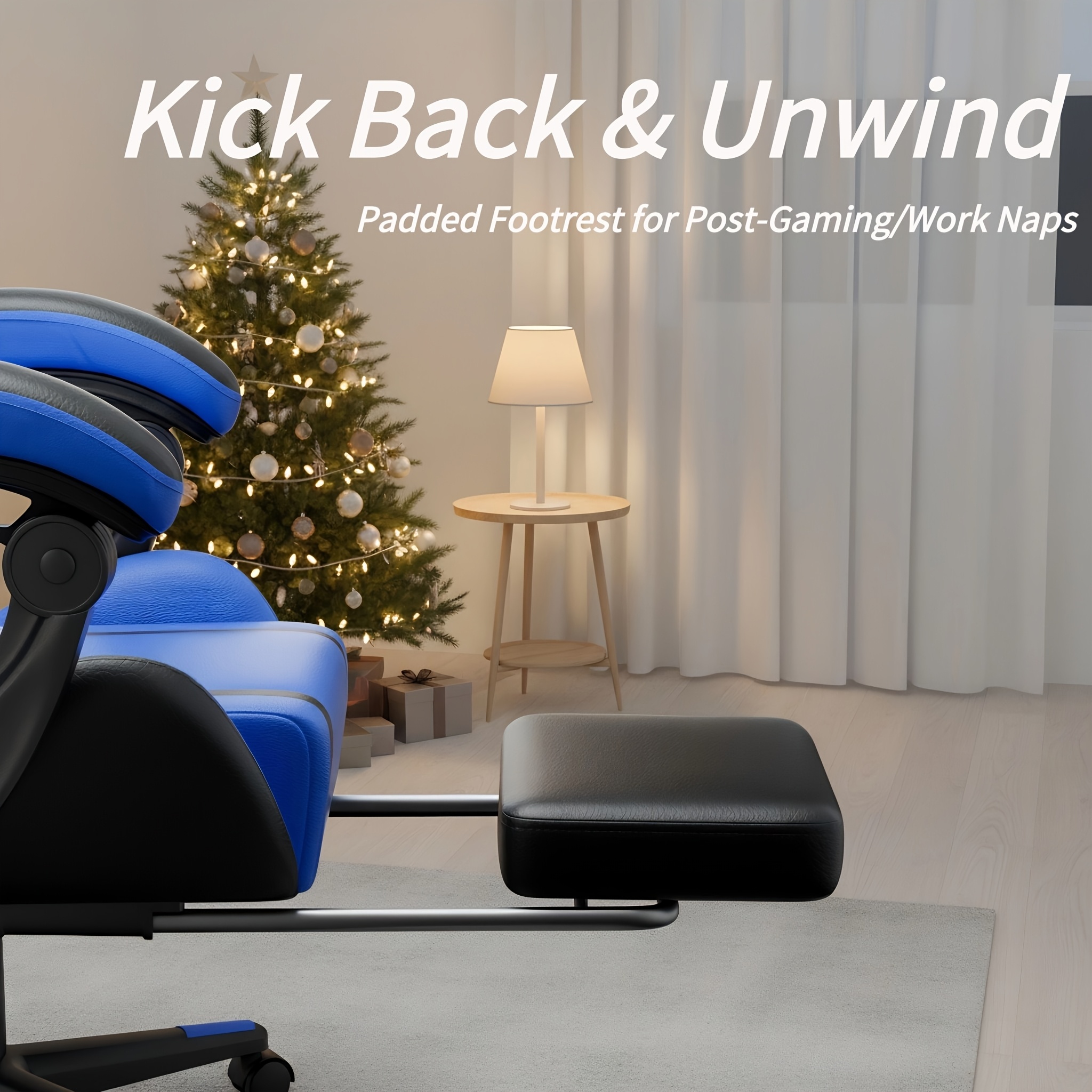 VIVENTA Gaming Chair, Ergonomic Game Chair for Adults, Gamer Computer Chair with Headrest, Massage Lumbar Support, Swivel Office Chair (White & Red)